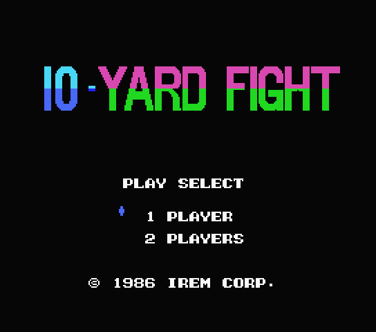 10 Yard Fight title screen for MSX